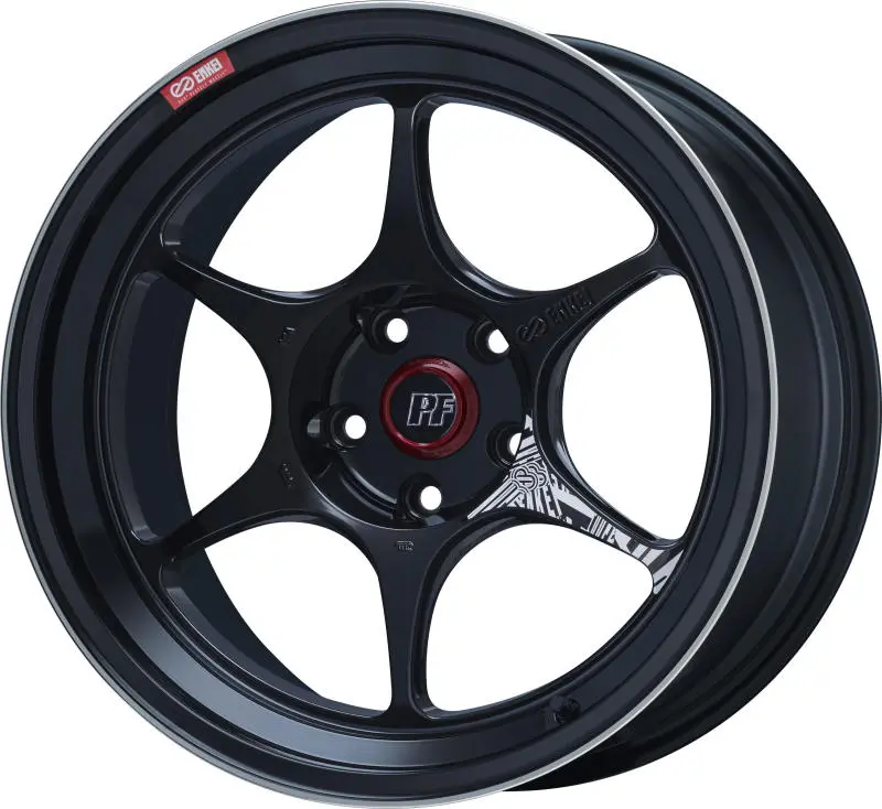 Enkei Pf06 18X7.5In 5X114.3 Bp 48Mm Offset 75Mm Bore Black Machined Wheel 1