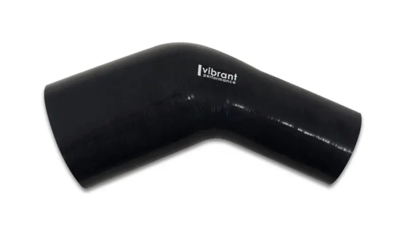 Vibrant 3.50In Id X 4In Id Gloss Black Silicone 45 Degree Transition Elbow 1