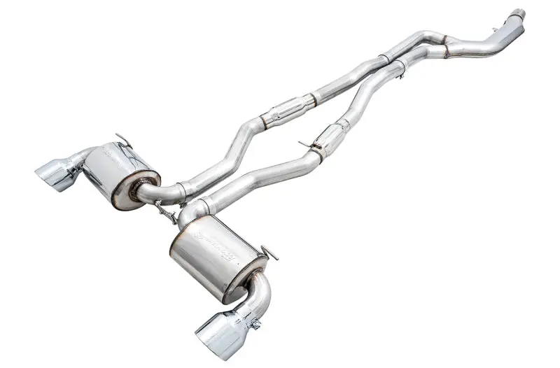 Awe Resonated Touring Exhaust System For 2020+ Toyota Supra (A90) – Chrome-Silver 5-Inch Tips 1