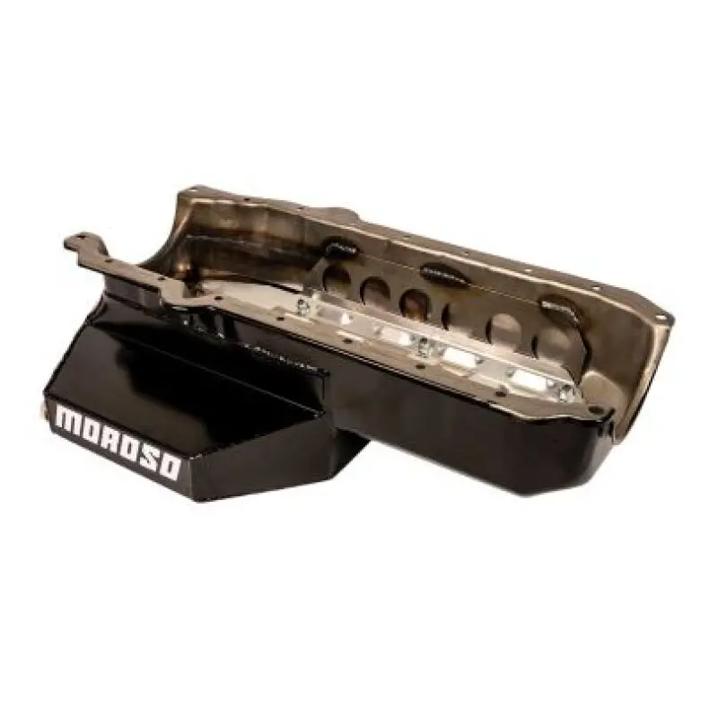Moroso Racing Oil Pan For Chevrolet Small-Block V8 With One-Piece Rear Main Seal – Circle Track Light-Duty, 6.5" Depth 1