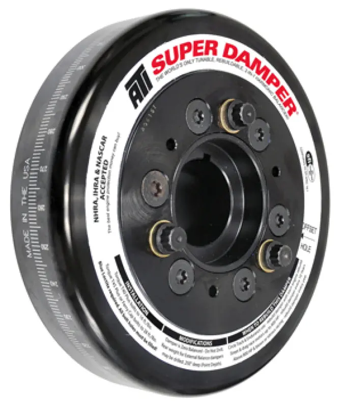 Ati Harmonic Damper – 7.074″ Diameter, Steel Construction, Compatible With Chevy Small-Block & 90° V6 – Triple-Groove, One-Piece, Dual 3/16″ Keyway 1