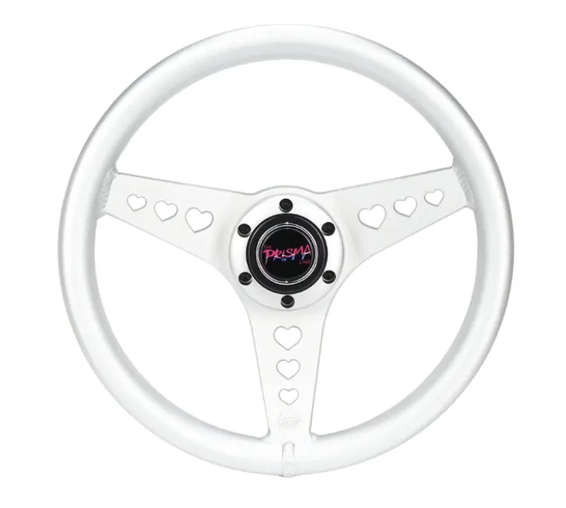 Nrg All Aluminum Steering Wheel 330Mm - Heart Cut Out- Ergonomic Grip- Anadized Silver 1