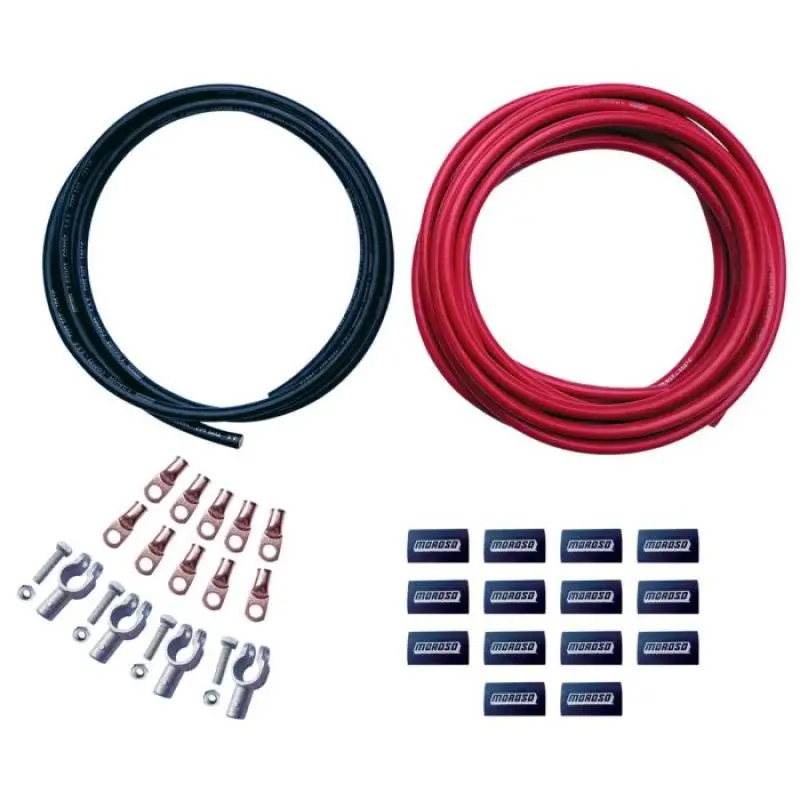 Moroso Dual Remote Battery Crimp-On Terminal Cable Kit – Heavy-Duty Crimped Connections 1