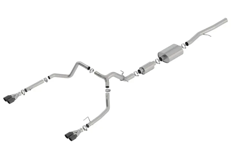 Borla S-Type Cat-Back Exhaust System For 2019 Chevrolet Silverado & Gmc Sierra 1500 6.2L – Black Chrome Exhaust Tips 1